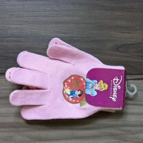NWT Disney Princess SNOW WHITE Girls Knit Gloves Pink 1 Size Youth - Picture 4 of 5